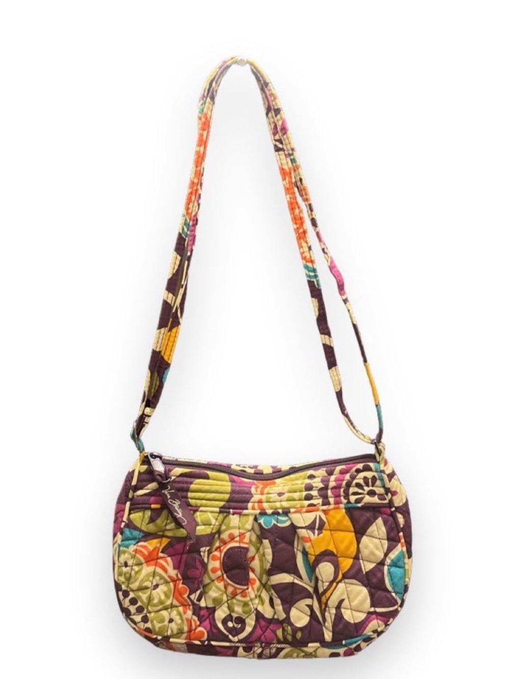 Vera Bradley Quilted Shoulder Bag in Purple, Yellow, Teal & Orange